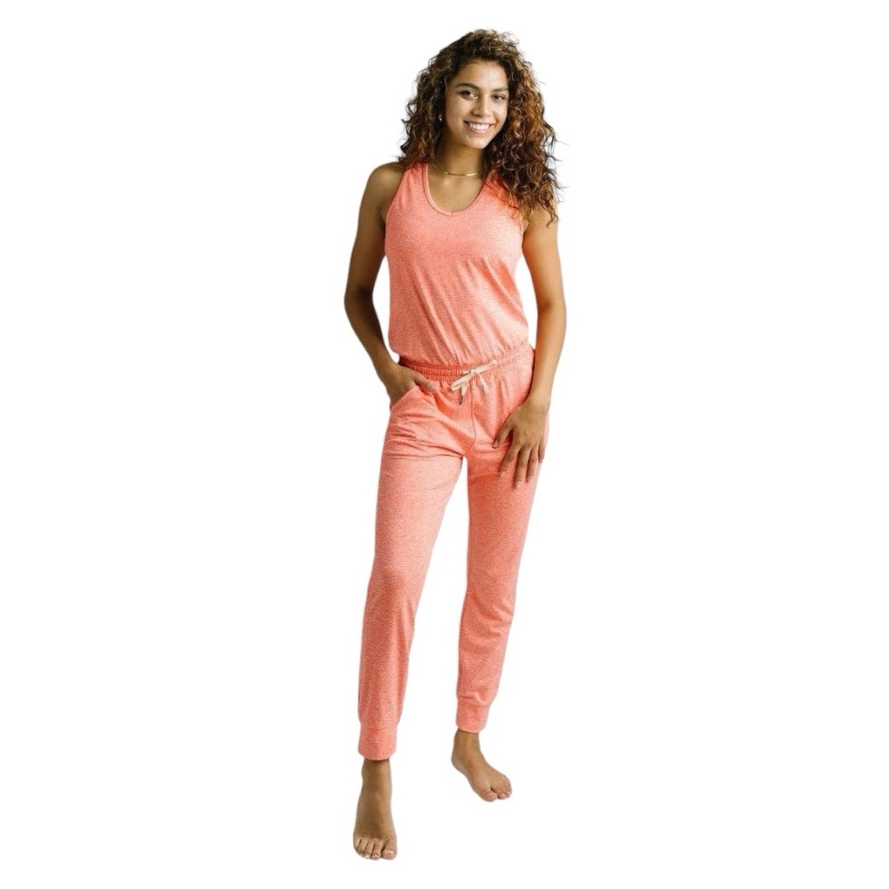 ZYIA Jumpsuit Women's Size Medium Coral Orange‎ One-Piece Buttery-Soft Stretch